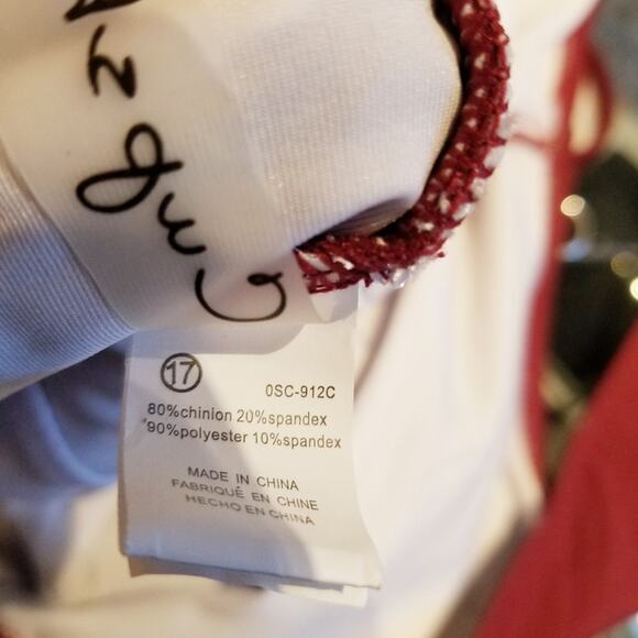 Cupshe NEW Burgundy Red One Piece Swimsuit Cross Over Tie Front Women's Size L - Picture 11 of 12